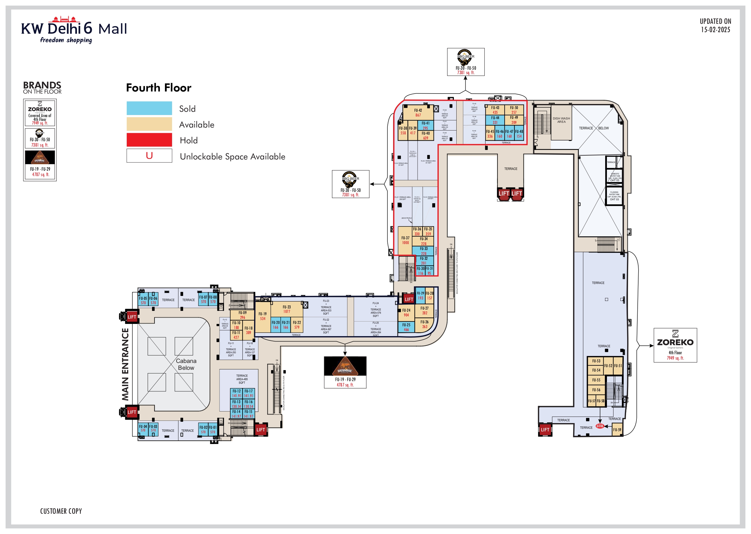 Fourth Floor Plan - KW Delhi 6 Mall Raj nagar extnsion